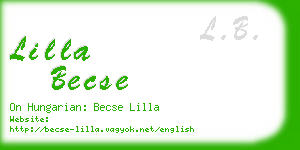 lilla becse business card